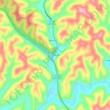 Vancleve topographic map, elevation, terrain