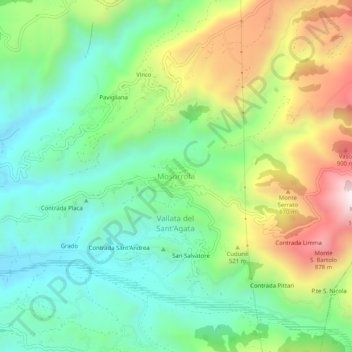 Mosorrofa topographic map, elevation, terrain