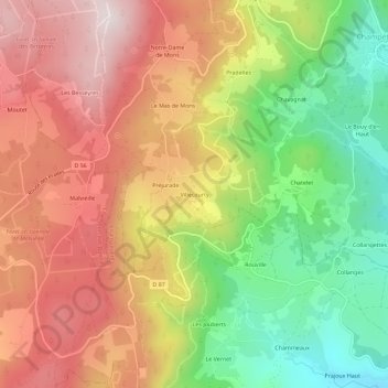 Villecourty topographic map, elevation, terrain