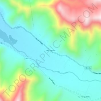 Santa Rosa topographic map, elevation, terrain