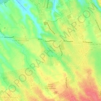 Prato Fiorito topographic map, elevation, terrain