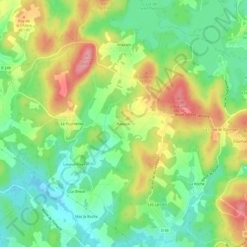 Nepoux topographic map, elevation, terrain