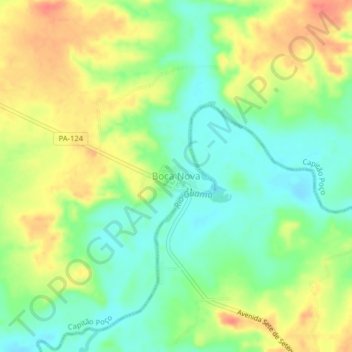 Boca Nova topographic map, elevation, terrain