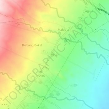 Potol topographic map, elevation, terrain
