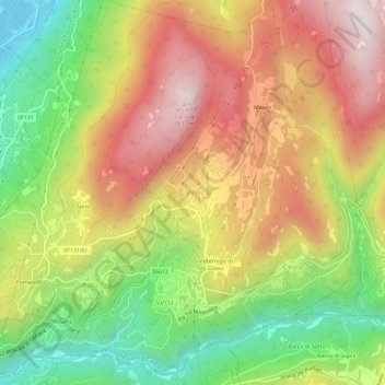 Ville topographic map, elevation, terrain