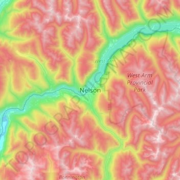 Nelson topographic map, elevation, terrain