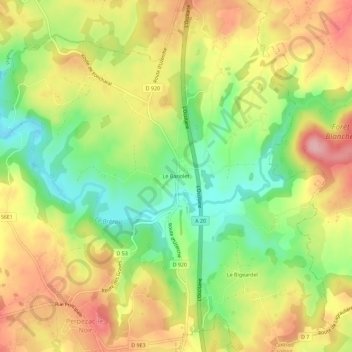 Le Bariolet topographic map, elevation, terrain