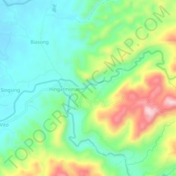 Hingatmonan topographic map, elevation, terrain