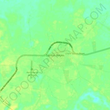 Santos Reyes topographic map, elevation, terrain