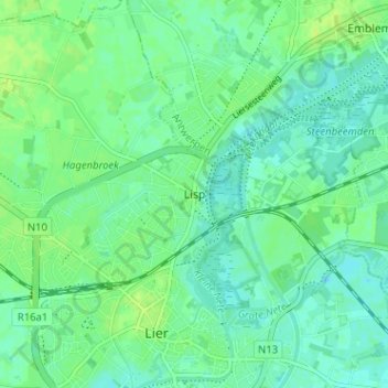 Lisp topographic map, elevation, terrain