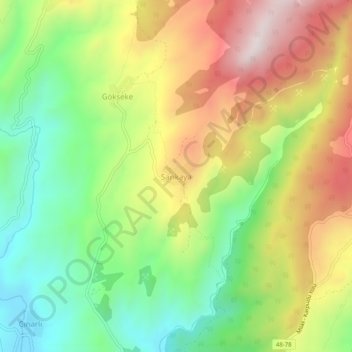 Sarıkaya topographic map, elevation, terrain