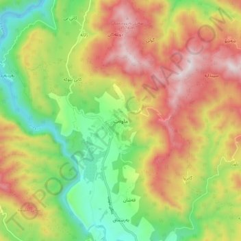 Mawat topographic map, elevation, terrain