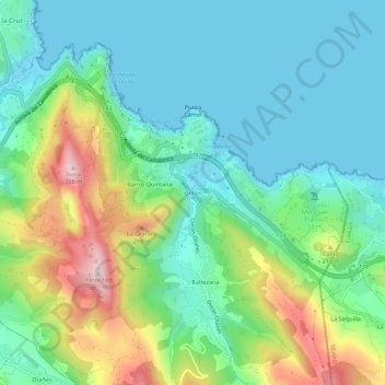 Ontón topographic map, elevation, terrain