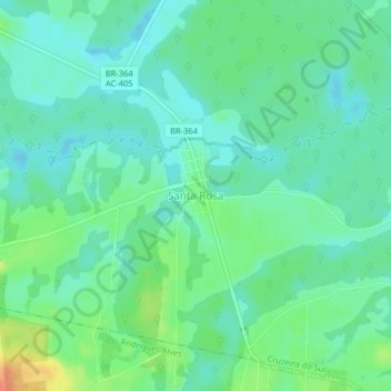 Santa Rosa topographic map, elevation, terrain