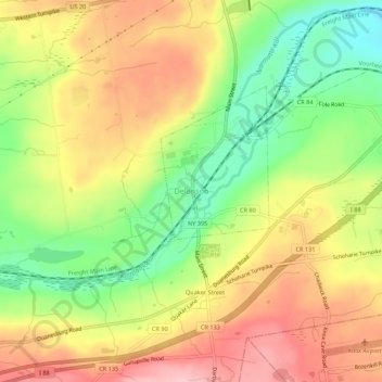Delanson topographic map, elevation, terrain