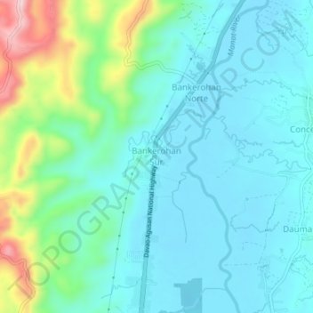 Bankerohan Sur topographic map, elevation, terrain