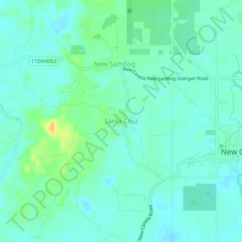 Santa Cruz topographic map, elevation, terrain