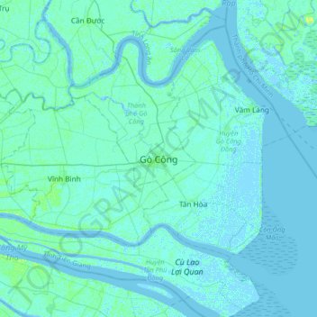 Go Cong topographic map, elevation, terrain