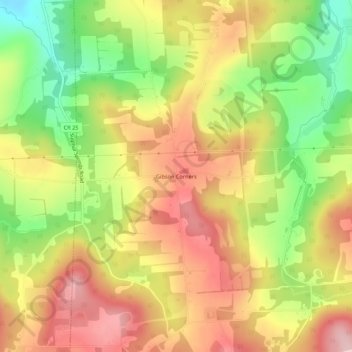 Gibson Corners topographic map, elevation, terrain