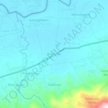 Brengkok topographic map, elevation, terrain
