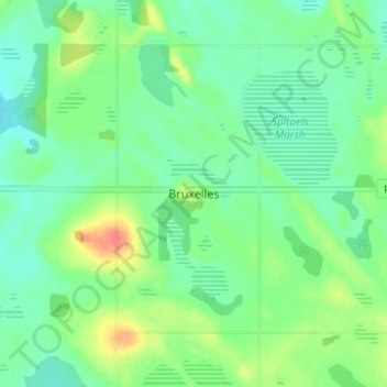 Bruxelles topographic map, elevation, terrain