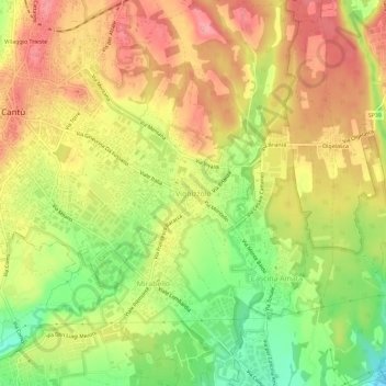 Vighizzolo topographic map, elevation, terrain