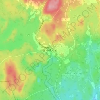 Riddarhyttan topographic map, elevation, terrain