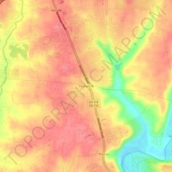 Fairmount topographic map, elevation, terrain