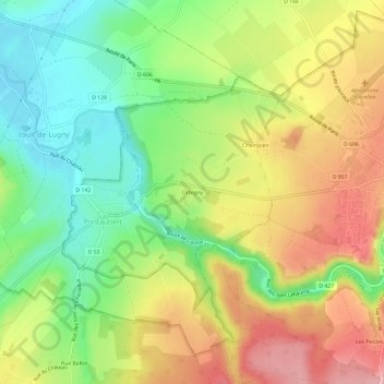 Orbigny topographic map, elevation, terrain