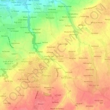 Kersquivit topographic map, elevation, terrain