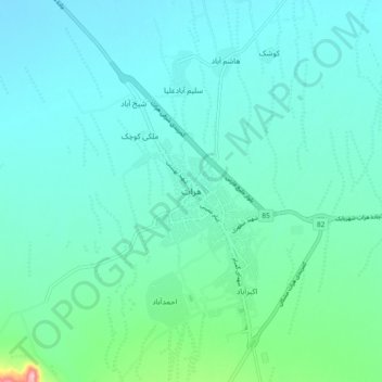 Harat topographic map, elevation, terrain