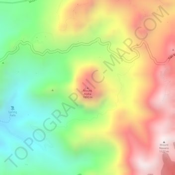 Mount Alpha topographic map, elevation, terrain