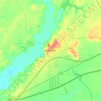 Greenville topographic map, elevation, terrain