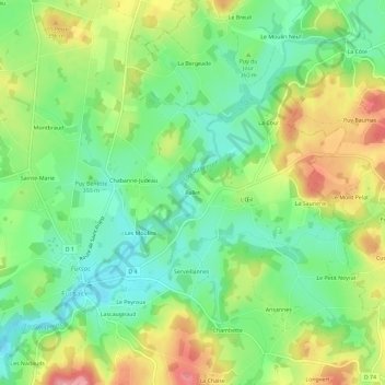 Pallet topographic map, elevation, terrain