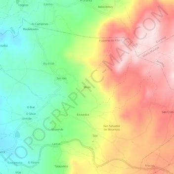 Moás topographic map, elevation, terrain