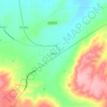 Concho topographic map, elevation, terrain
