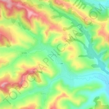 Mesteacănu topographic map, elevation, terrain