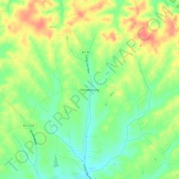 Skinnersburg topographic map, elevation, terrain