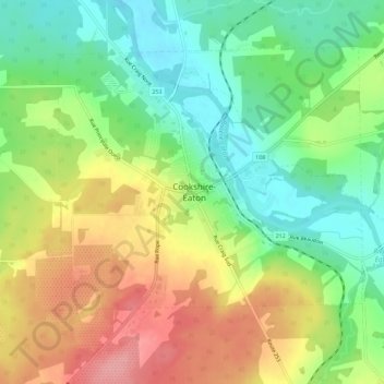 Cookshire topographic map, elevation, terrain