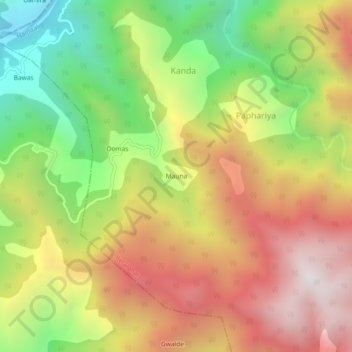 Mauna topographic map, elevation, terrain