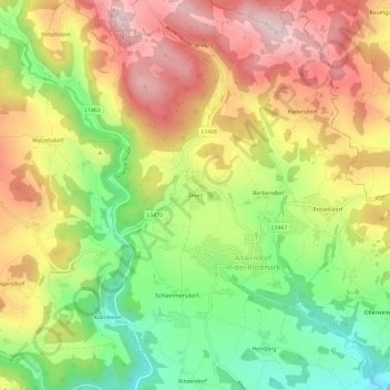 Zeurz topographic map, elevation, terrain