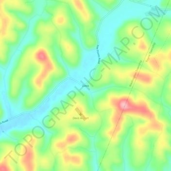 Davis topographic map, elevation, terrain