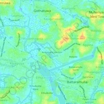 Ambagaha Junction topographic map, elevation, terrain