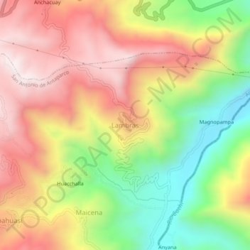 Lambras topographic map, elevation, terrain