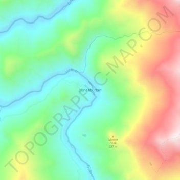 Island Mountain topographic map, elevation, terrain
