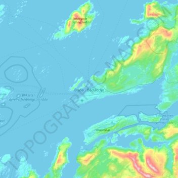 Bodø topographic map, elevation, terrain