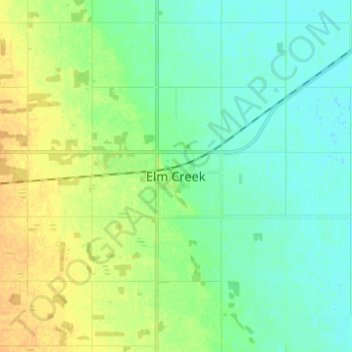 Elm Creek topographic map, elevation, terrain
