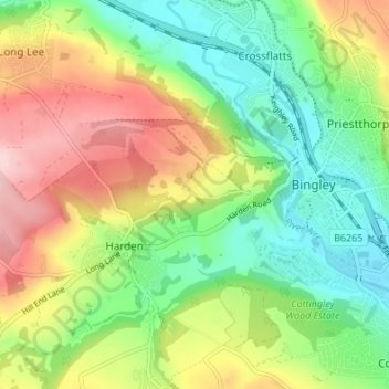 St. Ives topographic map, elevation, terrain