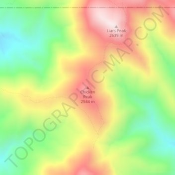 Chicken Peak topographic map, elevation, terrain