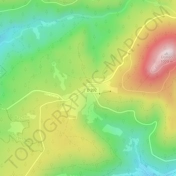 Col du Donon topographic map, elevation, terrain